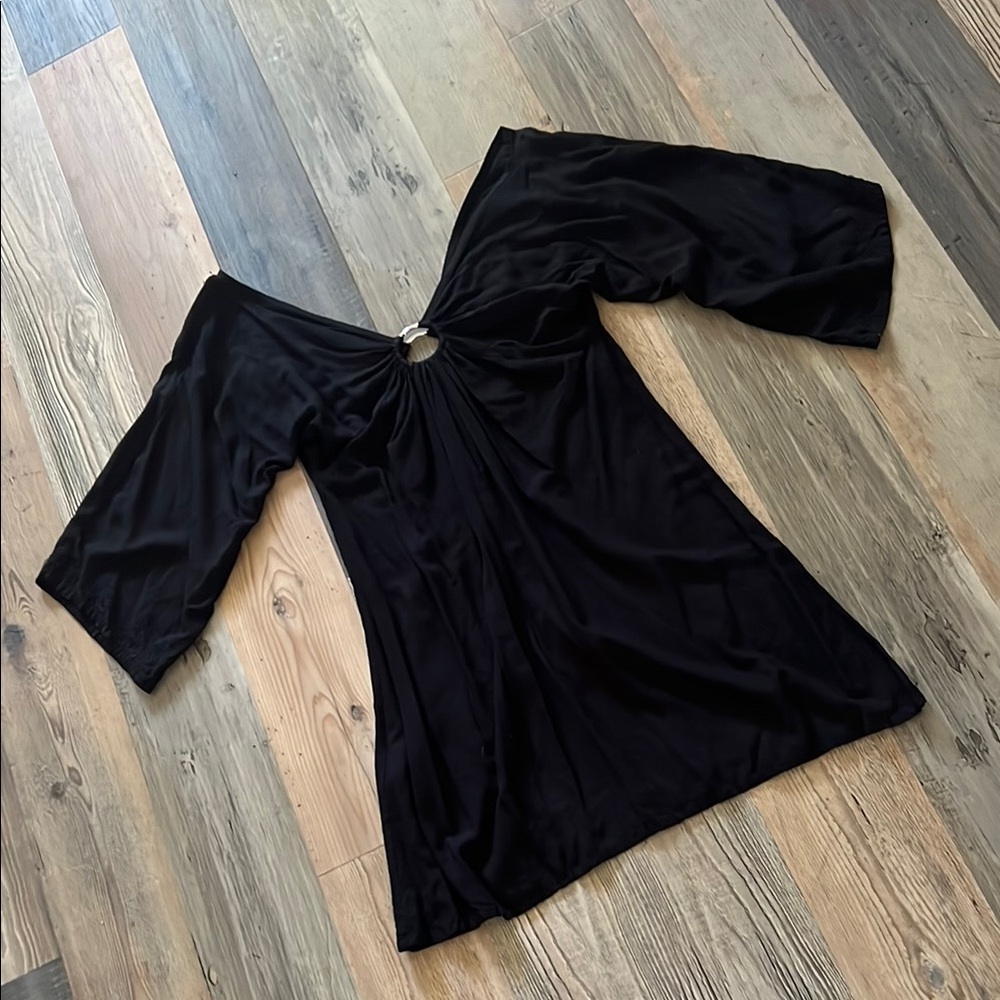 YOA Elegant Black Swim Coverup Dress Size: S/M (Small / Medium)